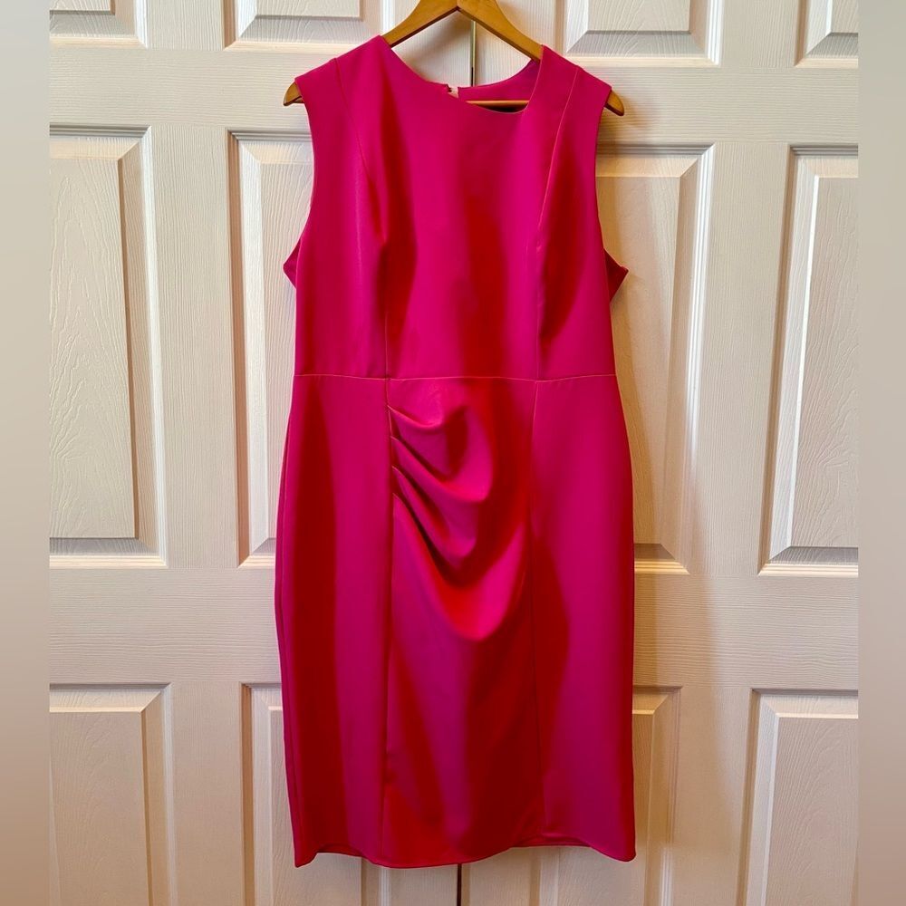 F&F Vibrant Pink Sleeveless Midi Dress Size 18